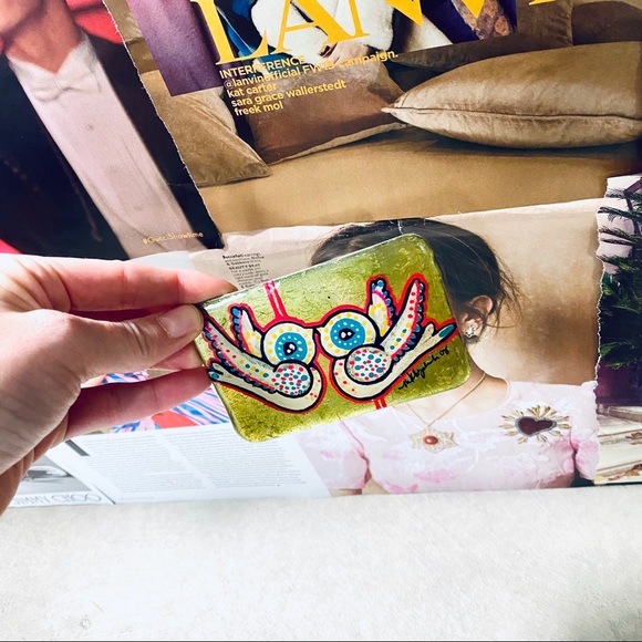 Vintage Hand-painted Lovebirds Belt Buckle - Picture 2 of 5